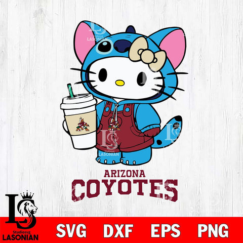 Arizona Coyotes Hello Kitty Stitch Svg Eps Dxf Png File, NHL svg, Digital Download, Instant Download