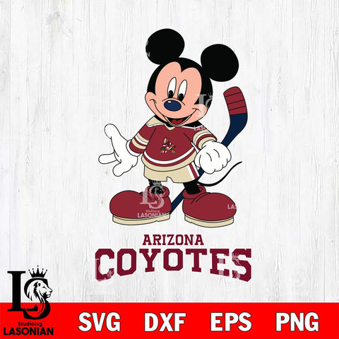 Arizona Coyotes Mickey NHL Hockey SVG DXF EPS PNG FILE,NHL File Cut,Disney Digital Download,Instant Download, Silhouette