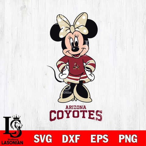 Arizona Coyotes Minnie Mouse NHL Hockey SVG DXF EPS PNG FILE,NHL File Cut,Disney Digital Download,Instant Download, Silhouette