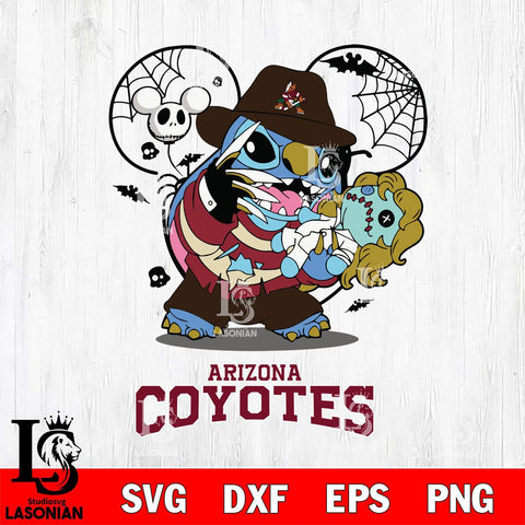 Arizona Coyotes Stitch Freddy Krueger Halloween Svg Eps Dxf Png File, Digital Download, Instant Download