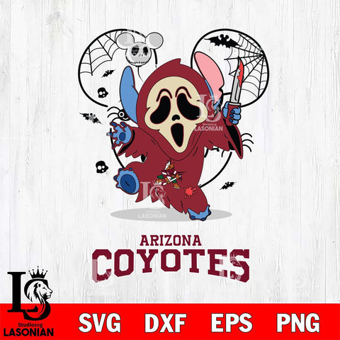 Arizona Coyotes Stitch Ghost Face Halloween 2 Svg Eps Dxf Png File, Digital Download, Instant Download