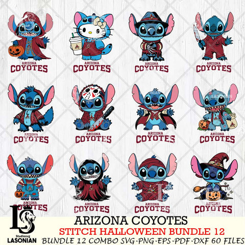 Arizona Coyotes Stitch Horror Bundle 12 SVG Svg Eps Dxf Png File,Bundle NHL svg, Digital Download, Instant Download