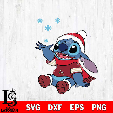 Arizona Coyotes Stitch Wearing Winter Scarf Svg Eps Dxf Png File, Digital Download, Instant Download