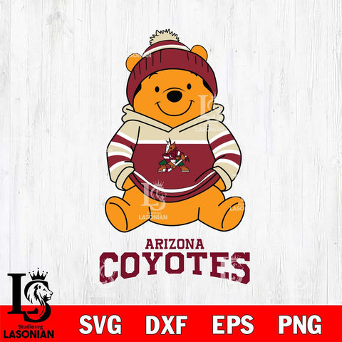Arizona Coyotes Winnie The Pooh Hockey SVG DXF EPS PNG FILE,NHL File Cut,Disney Digital Download,Instant Download, Silhouette