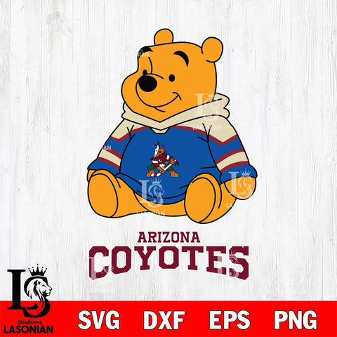 Arizona Coyotes Winnie The Pooh NHL Hockey SVG DXF EPS PNG FILE,NHL File Cut,Disney Digital Download,Instant Download, Silhouette