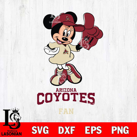Arizona Coyotes #1 Fan Minnie Mouse Svg Eps Dxf Png File, Digital Download, Instant Download