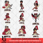 Arizona Diamondbacks Black Fan Girl Betty Boop Bundle 9, Svg Eps Dxf Png File, Digital Download