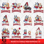 Arizona Diamondbacks Bluey & Bingo MLB Bundle 12 SVG Eps Dxf Png File, Bundle MLB svg, Digital Download, Instant Download