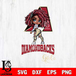 Arizona Diamondbacks Fan Girl Svg Eps Dxf Png File, Digital Download, Instant Download
