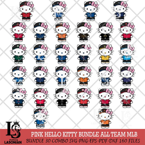 Hello Kitty Mlb Baseball MLB Svg Eps Dxf Png File,MLB File Cut,Digital Download,Instant Download,Svg Files