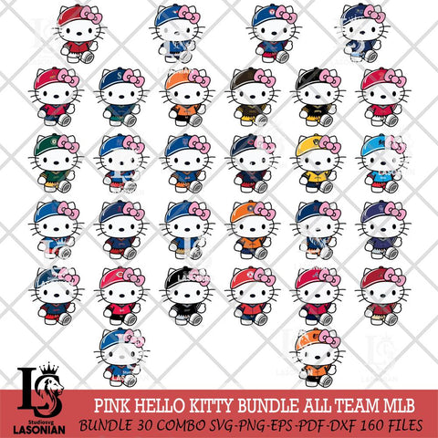 Hello Kitty Pink MLB Svg Eps Dxf Png File,MLB File Cut,Digital Download,Instant Download,Svg Files