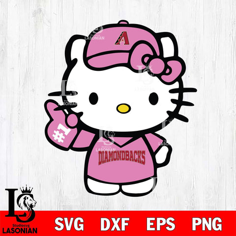 Arizona Diamondbacks Hello Kitty Pink Baseball 7 Svg Eps Dxf Png File, MLB svg, Digital Download, Instant Download