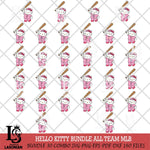 Hello Kitty Pink Baseball Player MLB SVG DXF EPS PNG FILE, MLB File Cut,Hello Kitty Digital Download,Instant Download, Silhouette