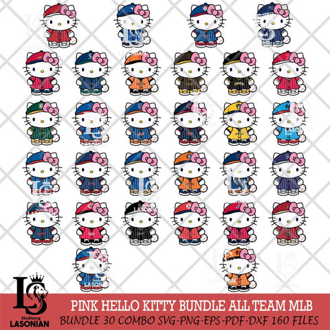 Hello Kitty Pink Bow MLB Svg Eps Dxf Png File,MLB File Cut,Digital Download,Instant Download,Svg Files