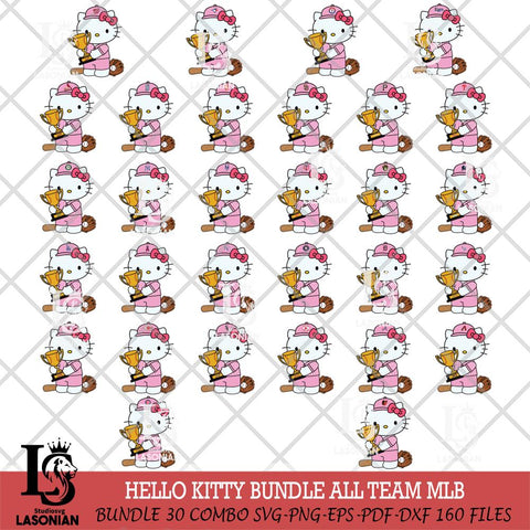 Hello Kitty Pink Champion MLB SVG DXF EPS PNG FILE, MLB File Cut,Hello Kitty Digital Download,Instant Download, Silhouette