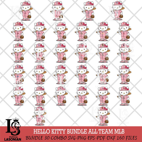 Hello Kitty Pink Player MLB SVG DXF EPS PNG FILE, MLB File Cut,Hello Kitty Digital Download,Instant Download, Silhouette