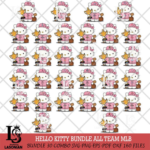 Hello Kitty Pink baseball Champion MLB SVG DXF EPS PNG FILE, MLB File Cut,Hello Kitty Digital Download,Instant Download, Silhouette