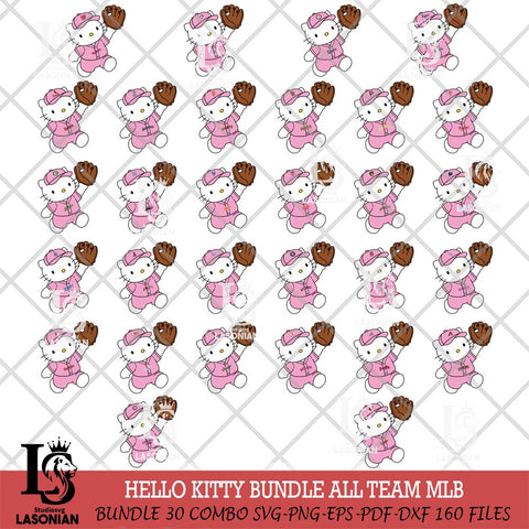 Hello Kitty Pink throw baseball MLB SVG DXF EPS PNG FILE, MLB File Cut,Hello Kitty Digital Download,Instant Download, Silhouette