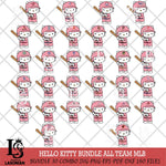 Hello Kitty Player MLB SVG DXF EPS PNG FILE, MLB File Cut,Hello Kitty Digital Download,Instant Download, Silhouette