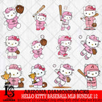 Arizona Diamondbacks Hello Kitty Player Baseball MLB Bundle 12 SVG DXF EPS PNG FILE, MLB Bundle File Cut,Hello Kitty Digital Download,Instant Download, Silhouette
