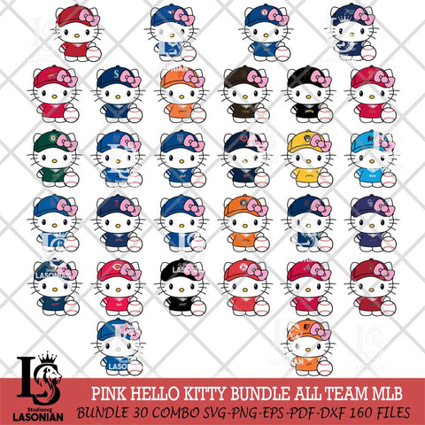 Hello Kitty dress Baseball MLB Svg Eps Dxf Png File,MLB File Cut,Digital Download,Instant Download,Svg Files