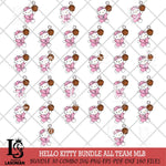 Hello kitty pink catch the baseball MLB SVG DXF EPS PNG FILE, MLB File Cut,Hello Kitty Digital Download,Instant Download, Silhouette