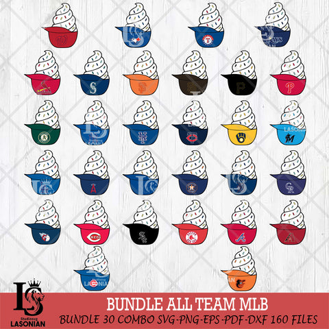 Ice Cream Hat MLB svg, bundle Ice Cream Hat MLB Svg Eps Dxf Png File, Digital Download, Instant Download