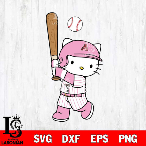 Arizona Diamondbacks Kawaii Kitty baseball SVG DXF EPS PNG FILE, MLB File Cut,Hello Kitty Digital Download,Instant Download, Silhouette