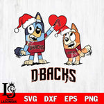 Arizona Diamondbacks Love Bluey Christmas Svg Eps Dxf Png File, Digital Download