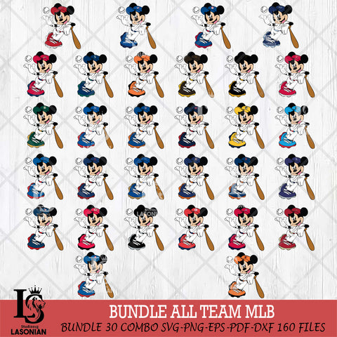 Mickey MLB , bundle Mickey MLB Svg Eps Dxf Png File, Digital Download, Instant Download