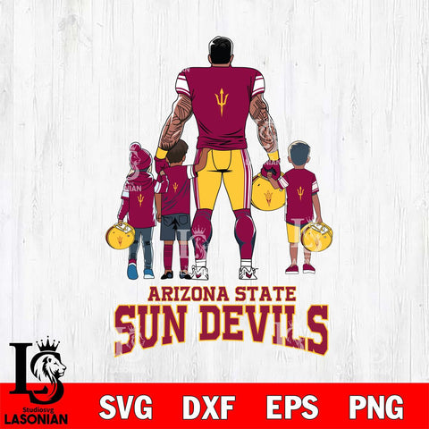 Arizona State Sun Devils 4 Father and son Rugby SVG DXF EPS PNG FILE,NCAA SVG, Father day Digital Download,Instant Download, Silhouette