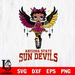 Arizona State Sun Devils Anglel Black Fan Girl Betty Boop, Svg Eps Dxf Png File, Digital Download