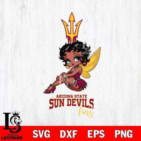 Arizona State Sun Devils Beauty Black Fairy Betty Boop, Svg Eps Dxf Png File, Digital Download