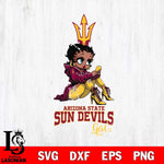 Arizona State Sun Devils Beauty Black Fan Girl Football, Svg Eps Dxf Png File, Digital Download