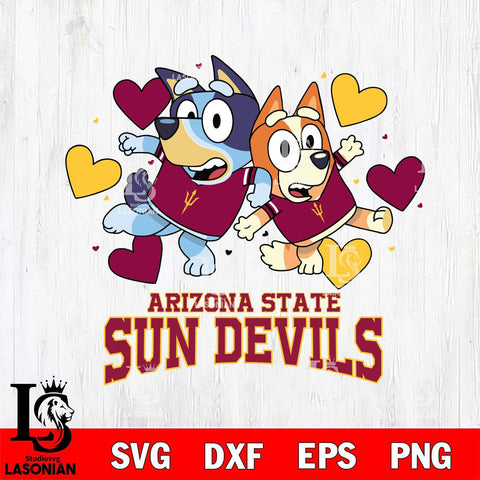 Arizona State Sun Devils Bluey & Bingo 10 Svg Eps Dxf Png File, NCAA svg, Digital Download, Instant Download