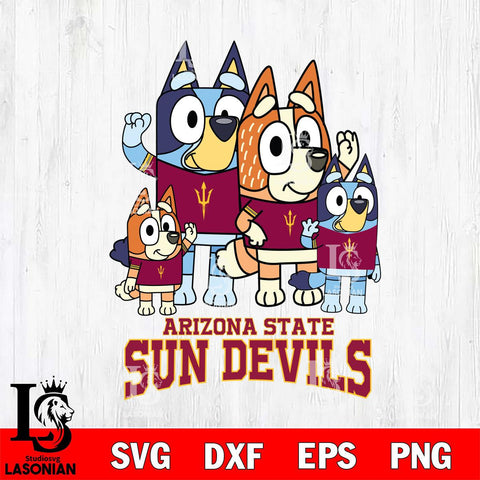 Arizona State Sun Devils Bluey & Bingo 7 Svg Eps Dxf Png File, NCAA svg, Digital Download, Instant Download