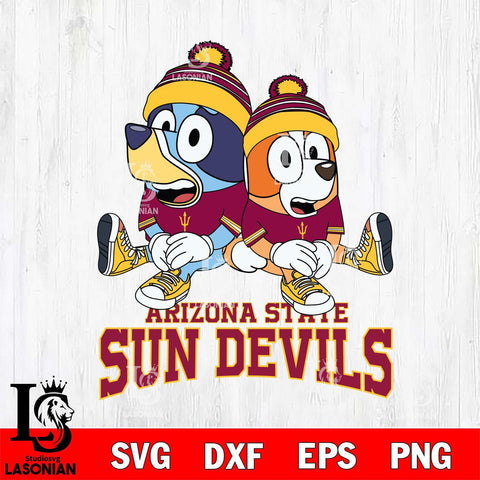 Arizona State Sun Devils Bluey & Bingo 8 Svg Eps Dxf Png File, NCAA svg, Digital Download, Instant Download