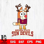 Arizona State Sun Devils Bluey Chilli Christmas Deer Svg Eps Dxf Png File, Digital Download