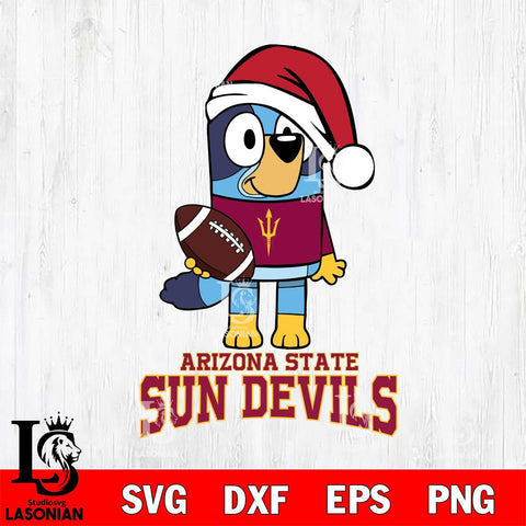 Arizona State Sun Devils Bluey Christmas Svg Eps Dxf Png File, Digital Download