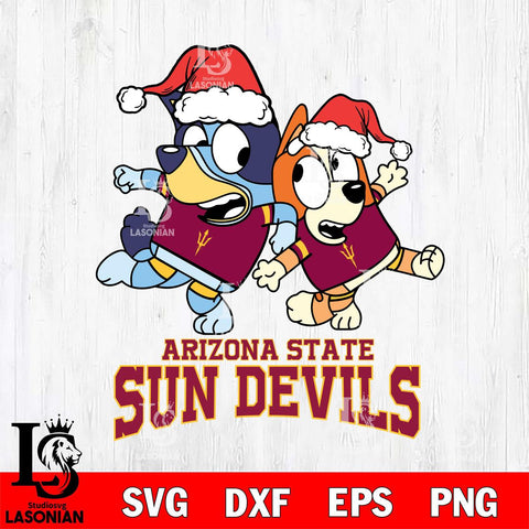 Arizona State Sun Devils Bluey Christmas Holiday Svg Eps Dxf Png File, Digital Download