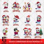 Arizona State Sun Devils Bluey Christmas NCAA Bundle 12 Cricut File Cut Files , Bluey Cricut , Christmas Svg , Bluey svg , Digital Download, dxf eps png pdf file