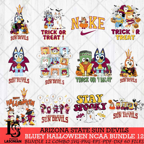 Arizona State Sun Devils Bluey Halloween NCAA 12 SVG Eps Dxf Png File, Bundle NCAA svg, Digital Download, Instant Download