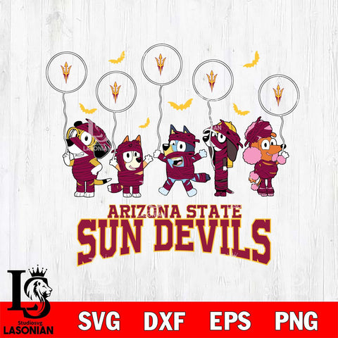 Arizona State Sun Devils Bluey Halloween Spooky Svg Eps Dxf Png File, Digital Download, Instant Download
