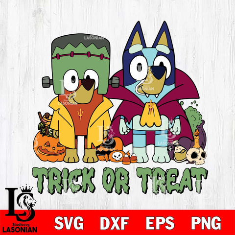 Arizona State Sun Devils Bluey Halloween Trick or Treat Svg Eps Dxf Png File, Digital Download, Instant Download
