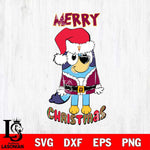 Arizona State Sun Devils Bluey Merry Christmas Bluey Santa Claus Svg Eps Dxf Png File, Digital Download