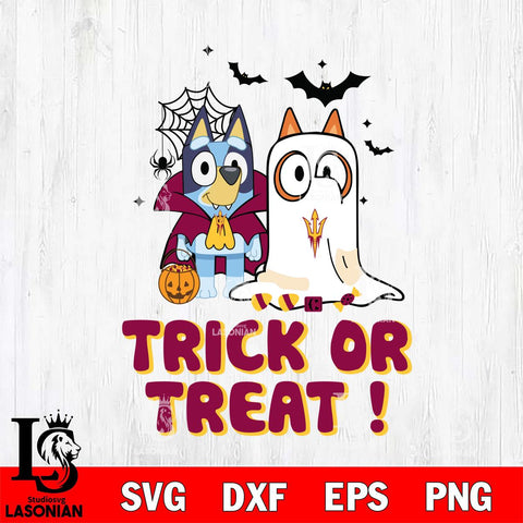 Arizona State Sun Devils Bluey Trick or Treat Halloween Svg Eps Dxf Png File, Digital Download, Instant Download