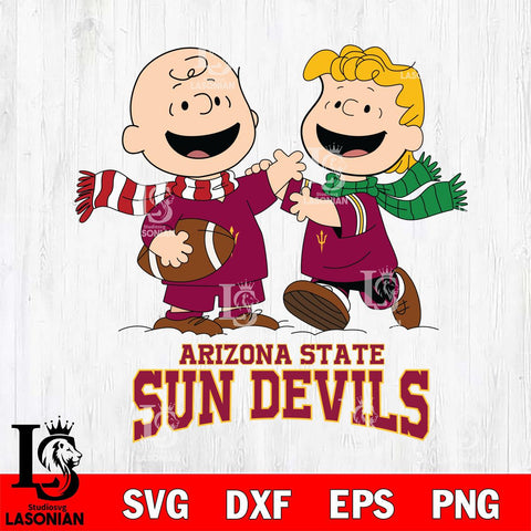 Arizona State Sun Devils Charlie Brown & Linus Football Cricut,Christmas SVG DXF EPS PNG FILE, NCAA Digital Download,Instant Download, Silhouette