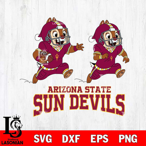 Arizona State Sun Devils Chip & Dale Football Cricut,Christmas SVG DXF EPS PNG FILE, NCAA Digital Download,Instant Download, Silhouette