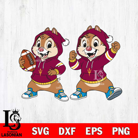 Arizona State Sun Devils Chip và Dale Football File Cut, NCAA SVG DXF EPS PNG FILE, Digital Download , Criucut , Silhouette