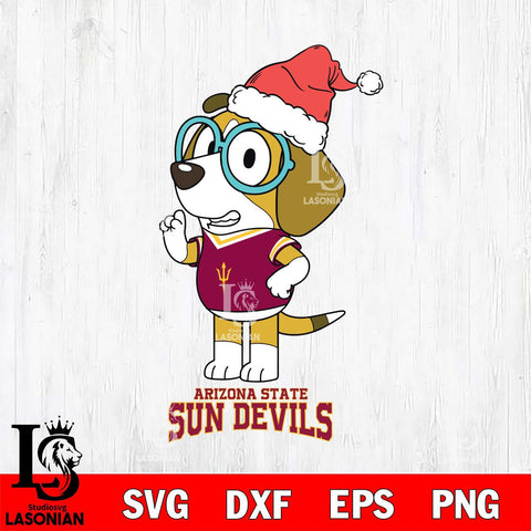 Arizona State Sun Devils Christmas Bluey Honey Sport Cut Files,Bluey Cricut,Christmas Svg , Bluey svg , Digital Download, dxf eps png pdf file